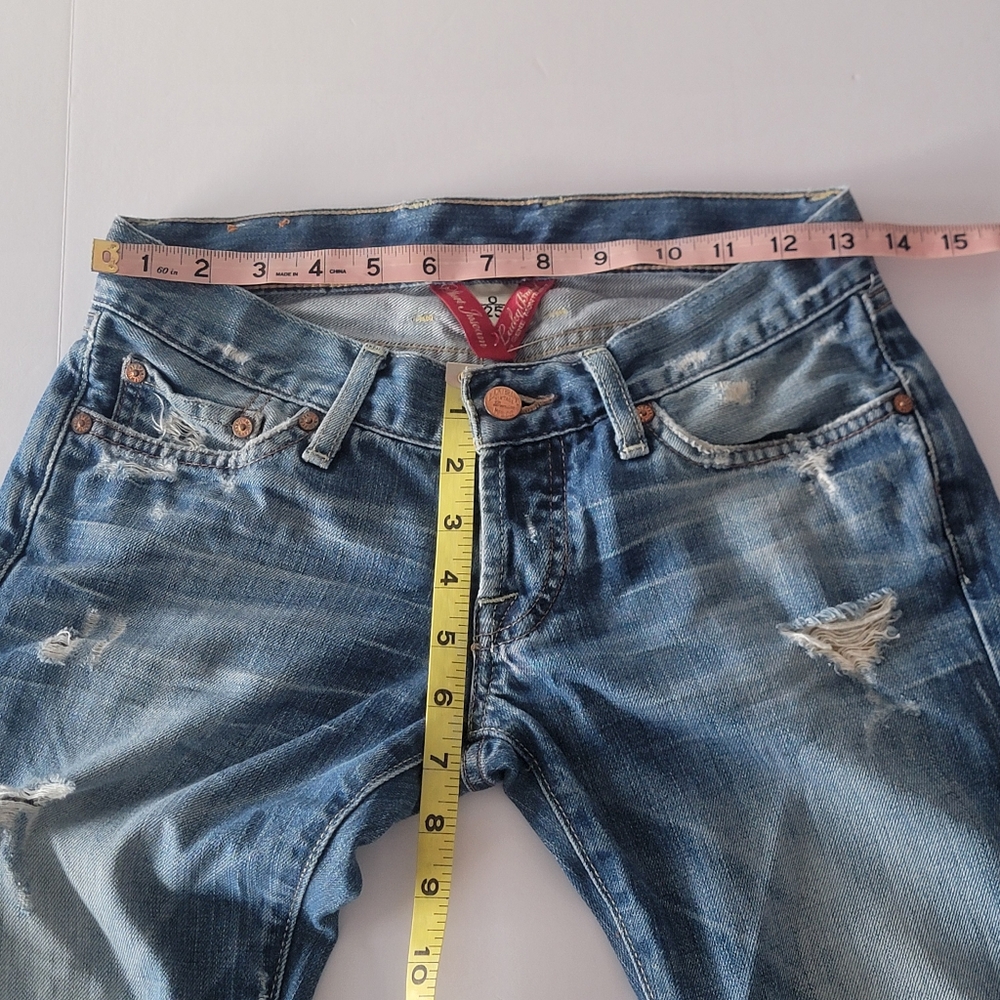 Lucky Brand By Gene Montesano Short Inseam Distressed Jeans Size 0/25 - Picture 14 of 15